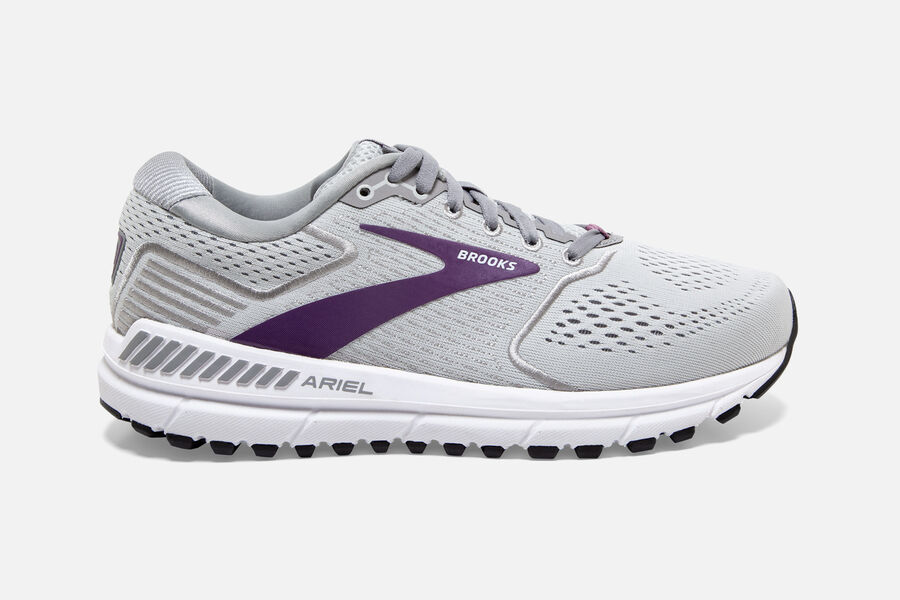 Brooks Running Shoes - Ariel \'20 Road Womens - Grey/Purple - FQW-179046